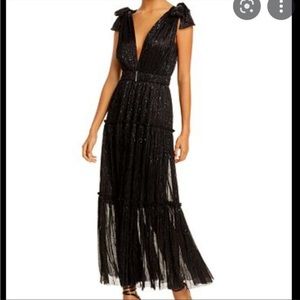 Sabina Musayev Rita dress XS in black sparkle shimmer